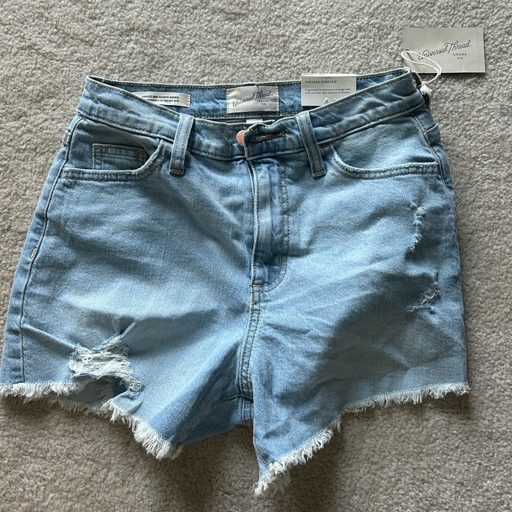 target high rise denim shorts